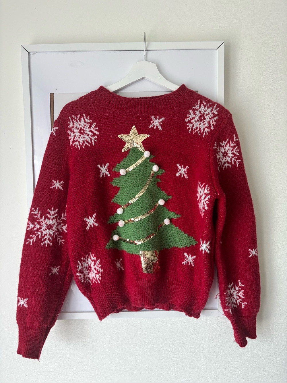 Red Christmas Tree Sweater - Women's Holiday Knit